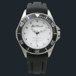 Bestman Thank You Gift Personalized Watch<br><div class="desc">Typography editable script text with personal name in white,  wedding date and title in silver grey. An elegant and stylish keepsake gift from the bride and groom to their best man/groomsman.</div>