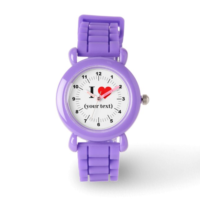 BESTSELLER! Kid's I❤️ Red Glitter Strap Watch (Front)