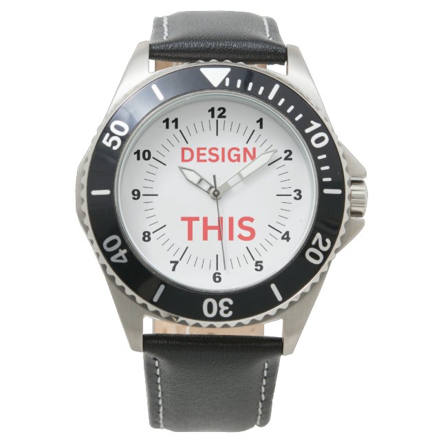 BESTSELLER! Men's Watch - ⌚- Black Leather (Front)