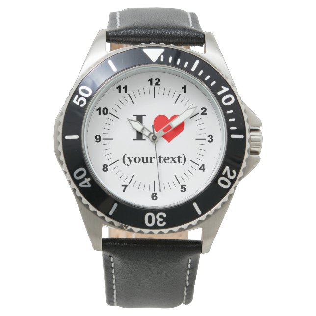 BESTSELLER ! Montre en ❤️ cuir noir (devant)
