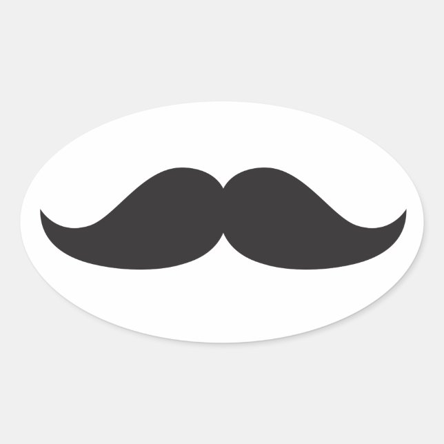 Bestselling Moustache Gift Stach Humour Stachin Fu Oval Sticker (Front)