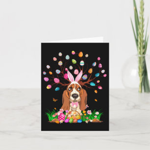 Bet Hound Dog With Bunny Ears Easter Egg Tree E Card