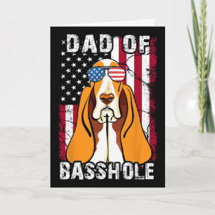 Bet-hound Father Day Gift Dad Of Bhole Dog 4th Of  Card