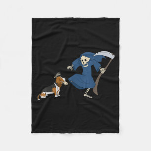 Bet Hound Grim Reaper Halloween Fleece Blanket