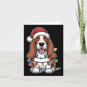 Bet Hound Wrapped In Christmas Lights Card