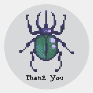 Bet thank you pixel art classic round sticker