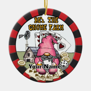 Bet the farm gnome  ceramic ornament