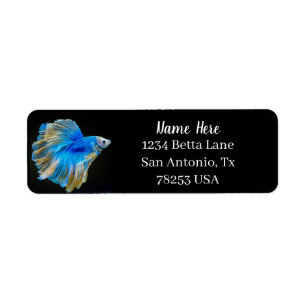Bêta bleue Lutter Poisson Adresse de retour Label