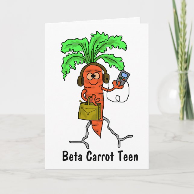 Beta Carrot Teen Funny Easter Card   Customize It! (Front)