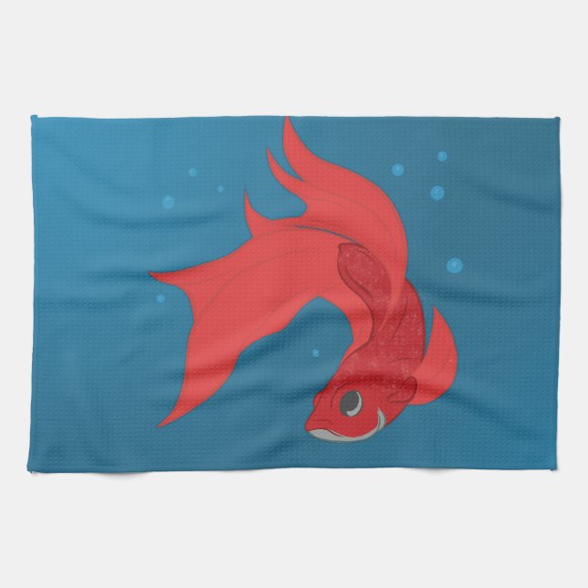 Beta Fish Kitchen Towel (Horizontal)