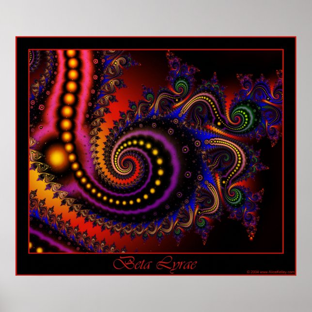 Beta Lyrae poster - red border (Front)