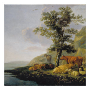 Bétail près d'une rivière  Aelbert Cuyp  Affiche