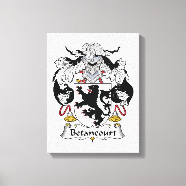 Betancourt Family Crest Canvas Print (Front)