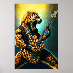 Bête de guitare - Poster en roche et en rouleau