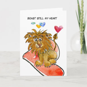 Bête encore mon coeur Lion Cartes Coeurs