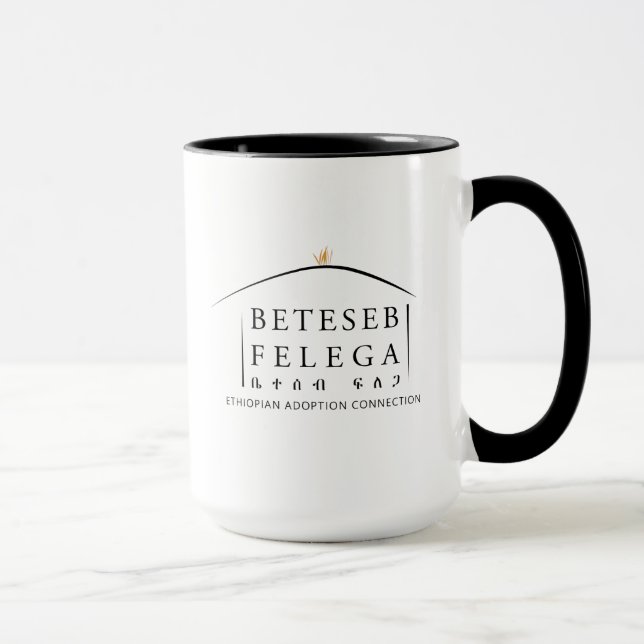 Beteseb Felega Logo Mug, Black-White 15 oz Mug (Right)