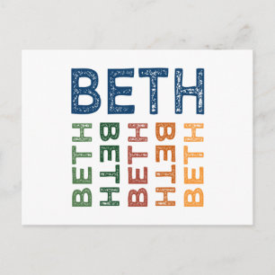 Beth Cute Colourful Postcard