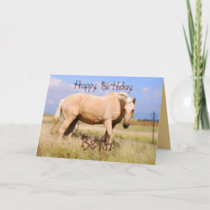 Beth Happy Birthday Palomino Horse Card