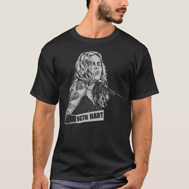 Beth Hart Black And White T-Shirt (Front)