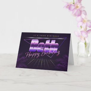 Beth Name Vorname lila retro Karte Geburtstag Card
