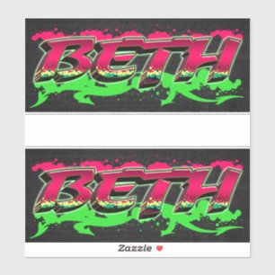 Beth Vorname Name Graffiti Aufkleber Sticker