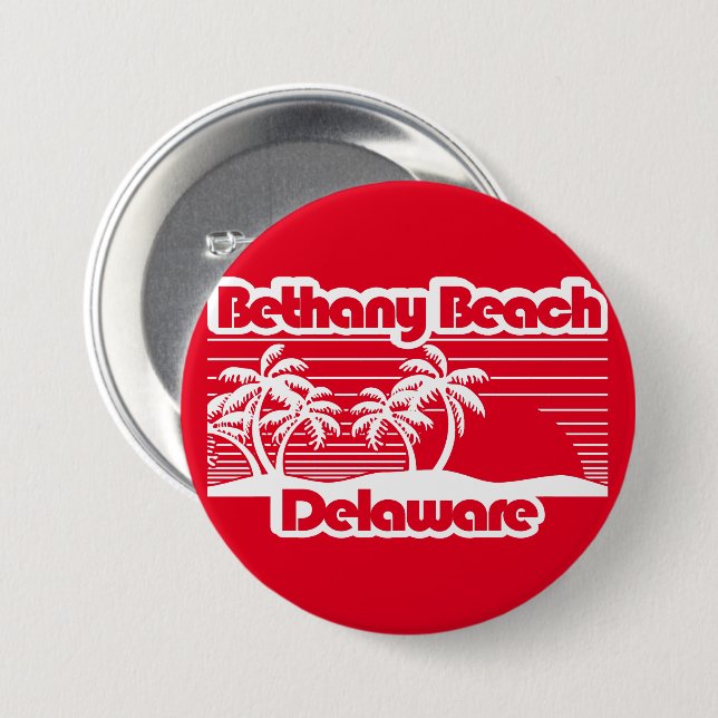 Bethany Beach Delaware 3 Inch Round Button (Front & Back)