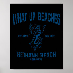 Bethany Beach Delaware De Funny Vintage Beaches Te Poster