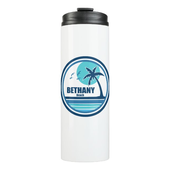 Bethany Beach Delaware Palm Tree Birds Thermal Tumbler (Front)