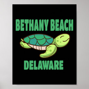Bethany Beach Delaware Sea Turtle Themed Poster