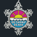 Bethany Beach Delaware Snowflake Pewter Christmas Ornament<br><div class="desc">Bethany Beach Delaware</div>