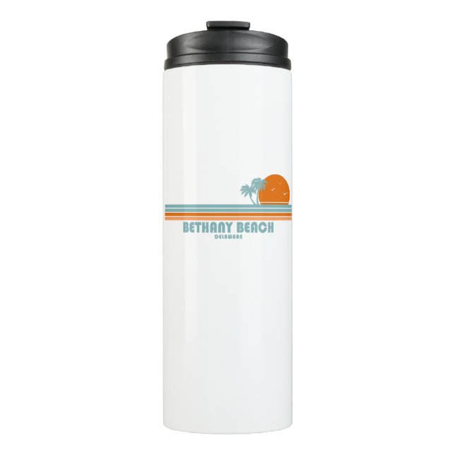 Bethany Beach Delaware Sun Palm Trees Thermal Tumbler (Front)
