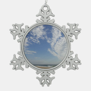 Bethany Beach II Snowflake Pewter Christmas Ornament