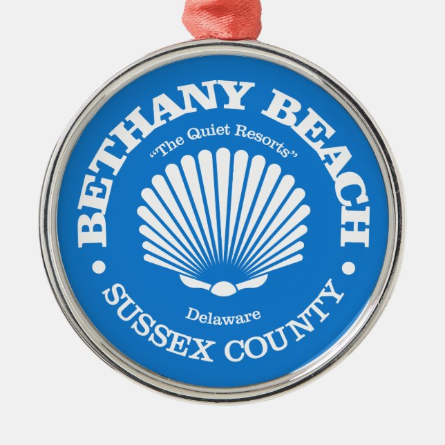 Bethany Beach (seashell) Metal Ornament (Front)