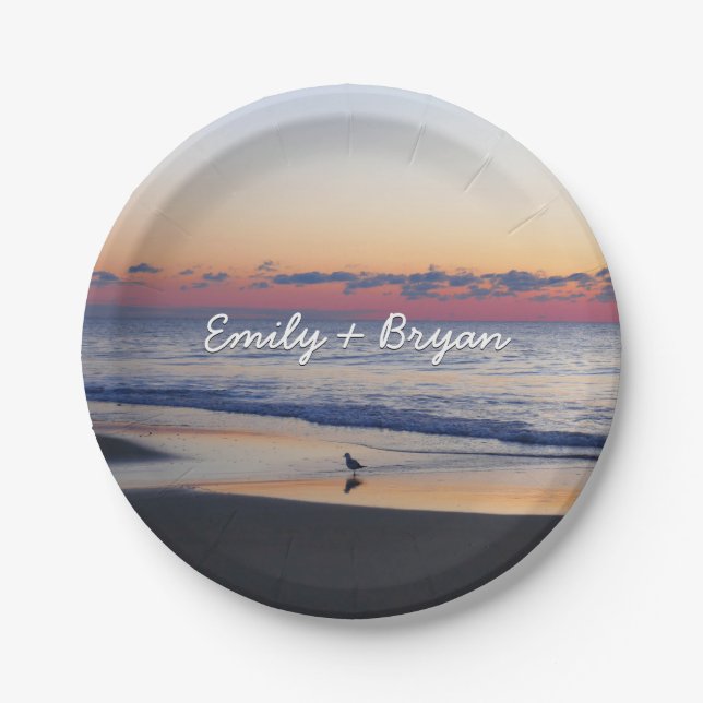 Bethany Beach Sunrise I Paper Plate (Front)