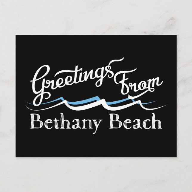Bethany Beach Water Waves Postcard (Front)