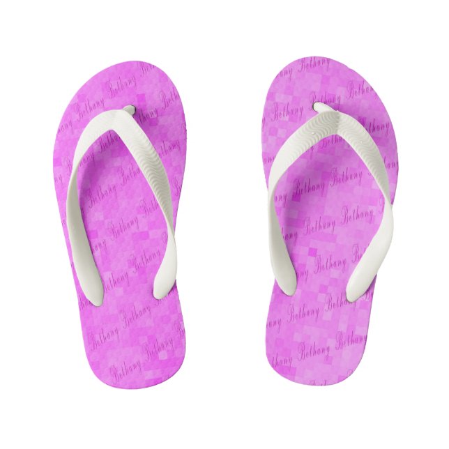 Bethany Girls Name Logo Kid's Flip Flops (Footbed)