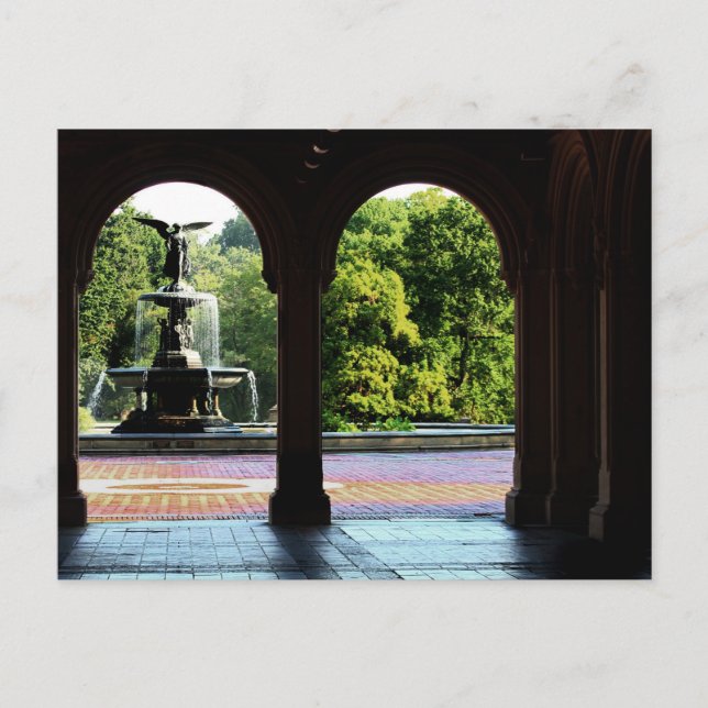 Bethesda Fountain in Central Park Photo Postcard (Front)