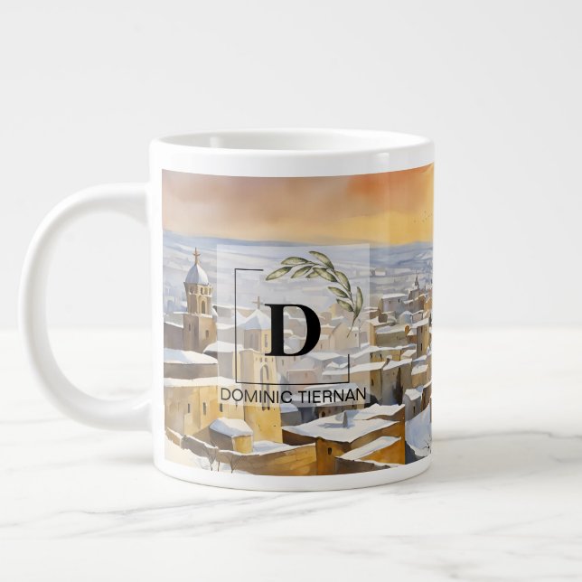 Bethlehem in Snow Jumbo Mug – Holy Land Gift (Left)