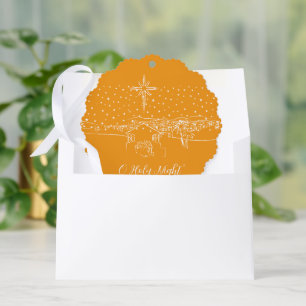 Bethlehem nativity custom ornament card