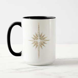 Bethlehem Nativity Star Scripture Black Christmas Mug