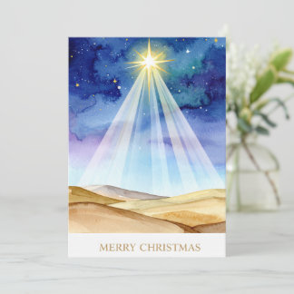 Bethlehem Night Sky Star Merry Christmas Holiday Card