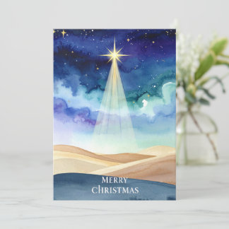 Bethlehem Night Sky Star Merry Christmas Holiday Card