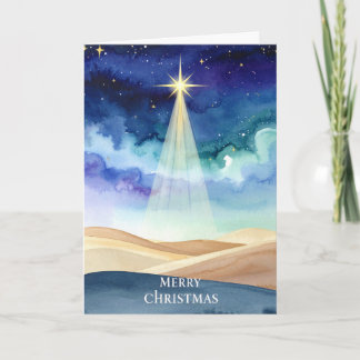 Bethlehem Night Sky Star Merry Christmas Holiday Card