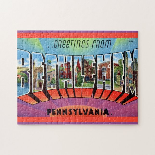 Bethlehem PA Postcard Jigsaw Puzzle (Horizontal)