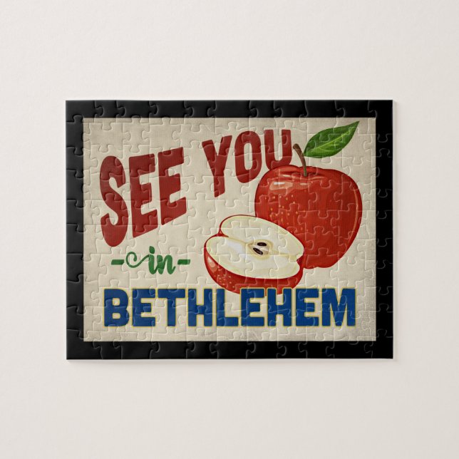 Bethlehem Pennsylvania Apple - Vintage Travel Jigsaw Puzzle (Horizontal)