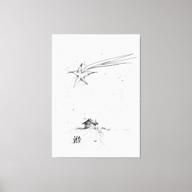 Bethlehem Star and Three Kings - Nativity Scene Canvas Print (Front)