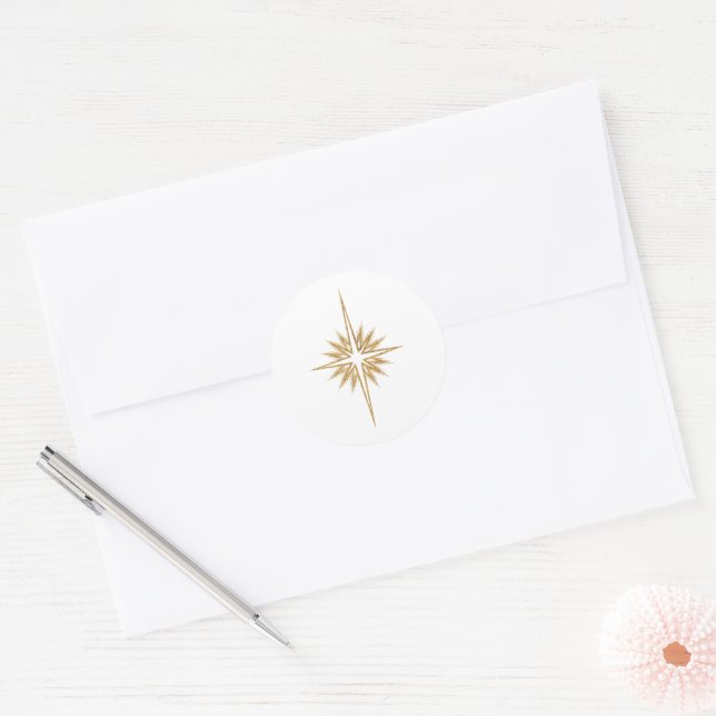 Bethlehem Star Nativity Elegant Christmas Classic Round Sticker (Envelope)