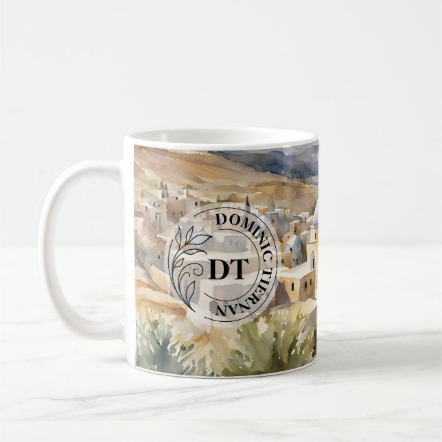 Bethlehem Watercolor Mug – Timeless Holy Land Gift (Left)