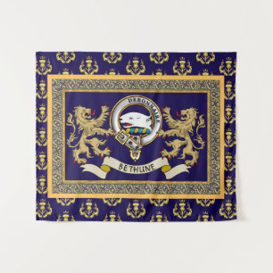 Bethune Clan Badge Personalized Blue Tapestry