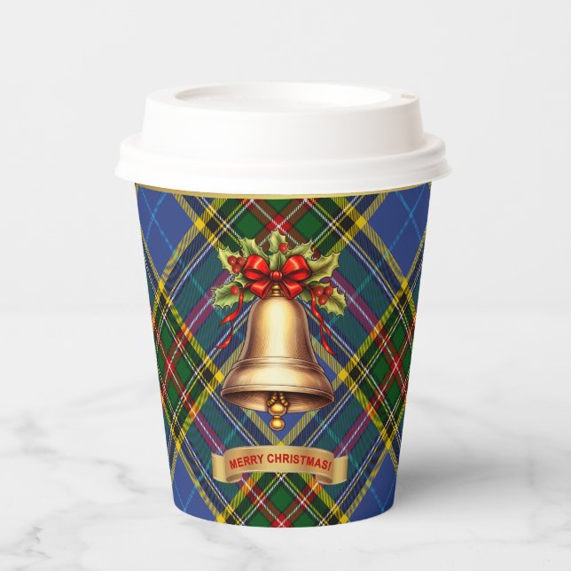 Bethune Personalized Tartan Christmas  Paper Cups (Front)